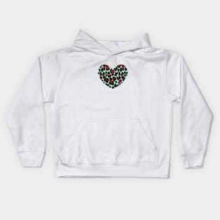 SPOTTED HEART GREEN Kids Hoodie